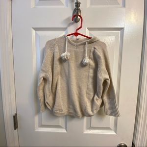 Mud pie cream and gold hoodie sweater size Medium (2T/3T) needs repair